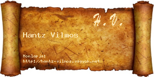 Hantz Vilmos névjegykártya